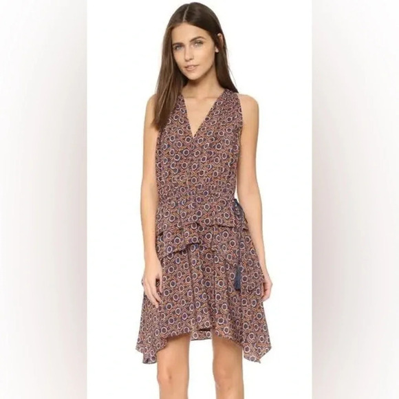 10 CROSBY DEREK LAM NWOT Silk Medallion Floral Dress - Picture 1 of 10